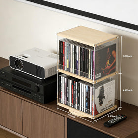 DEMEGA open-front and back access for quick CD retrieval in a sleek display.
