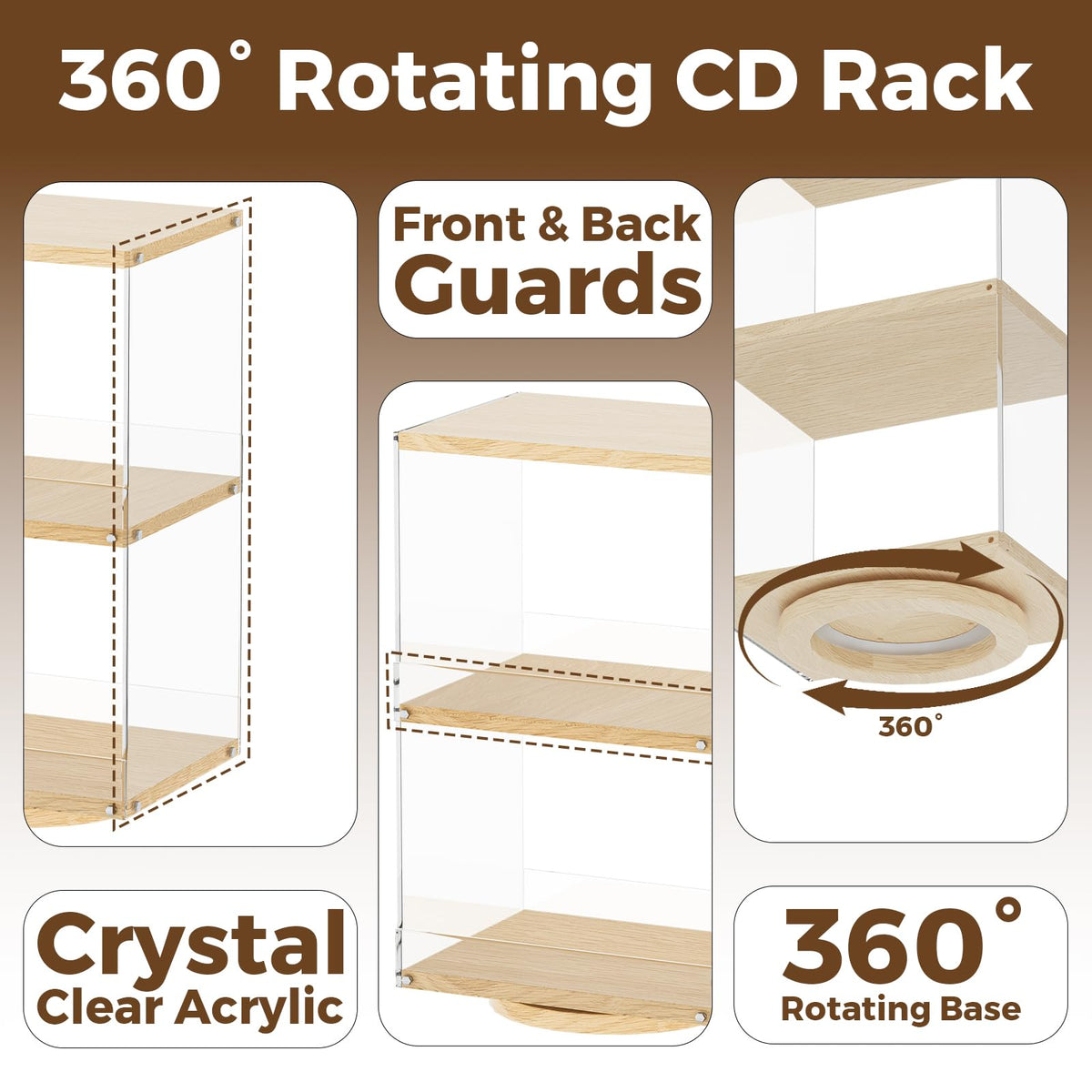 DEMEGA space-saving design fits on desks or shelves while multiplying display options.