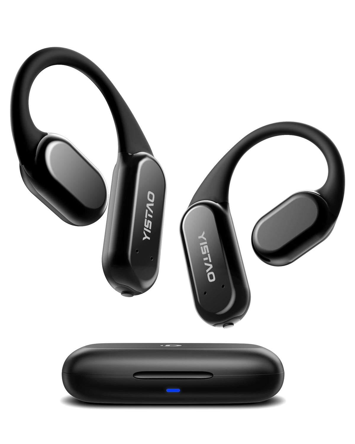 DEMICEA bone conduction earphones close-up showing transducer for private audio outdoors