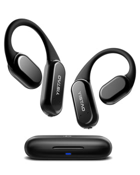 DEMICEA bone conduction earphones close-up showing transducer for private audio outdoors
