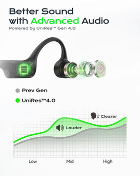 DEMICEA worn by runner outdoors demonstrating open-ear awareness and safety