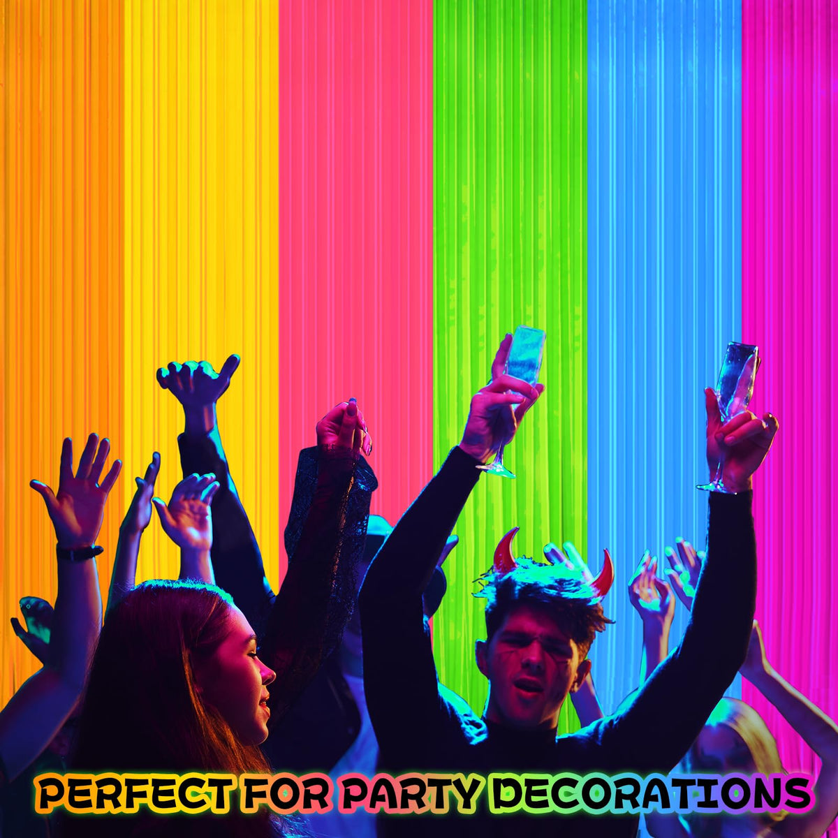 Demonwer as photo booth backdrop showing lively party photo-ready benefit