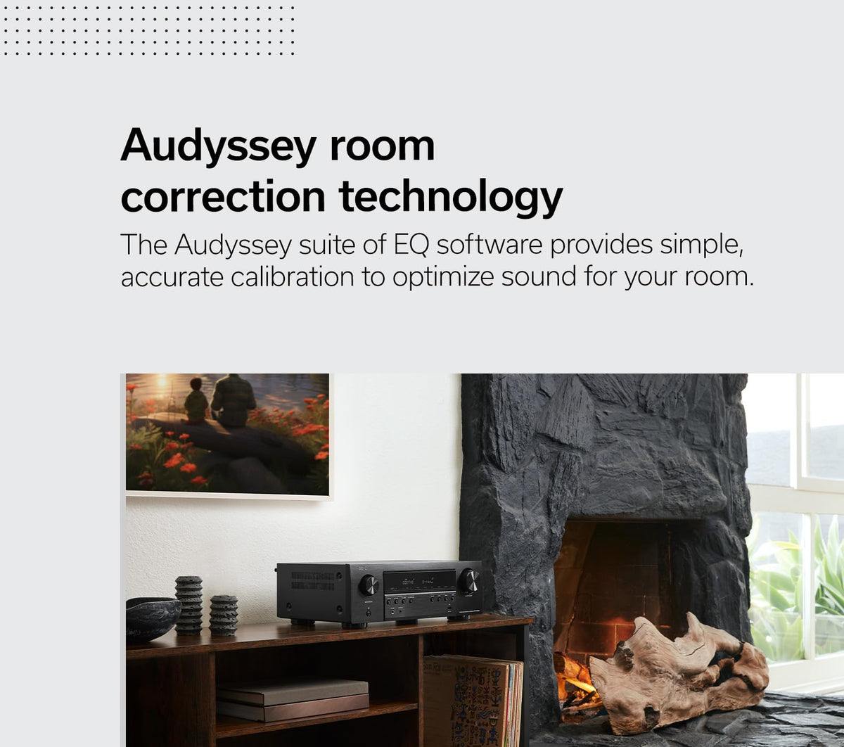 Denon AVR-S670H 75W per channel for room-filling clarity.