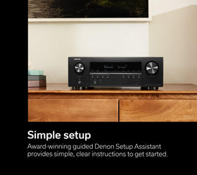 Denon AVR-S770H built-in voice control with Alexa for hands-free operation.
