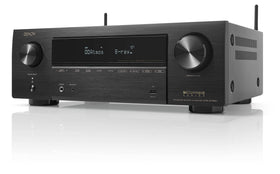 Denon AVR-X1700H front panel ready for quick setup and control.