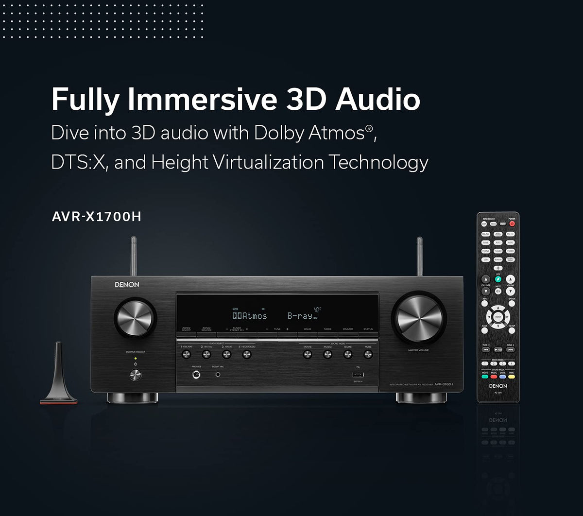 Denon AVR-X1700H Alexa voice control for hands-free operation.