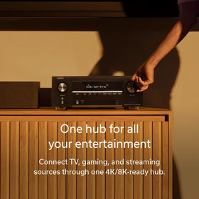 Living room setup featuring the Denon AVR-X3900H for balanced, room‑filling audio