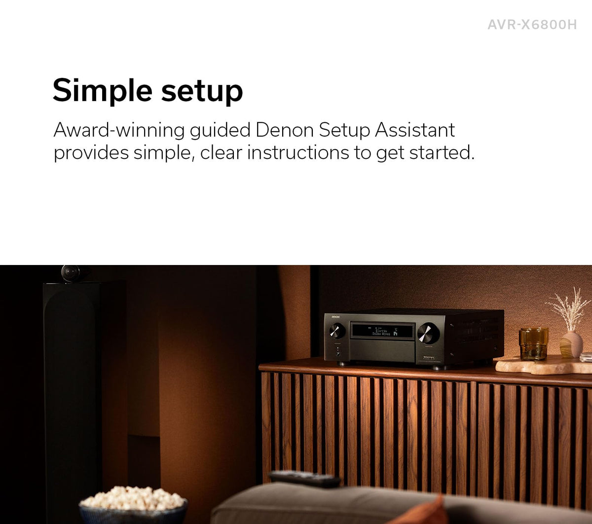 Denon AVR-X6800H passes Dolby Vision HDR and HDR10+ for vivid footage.