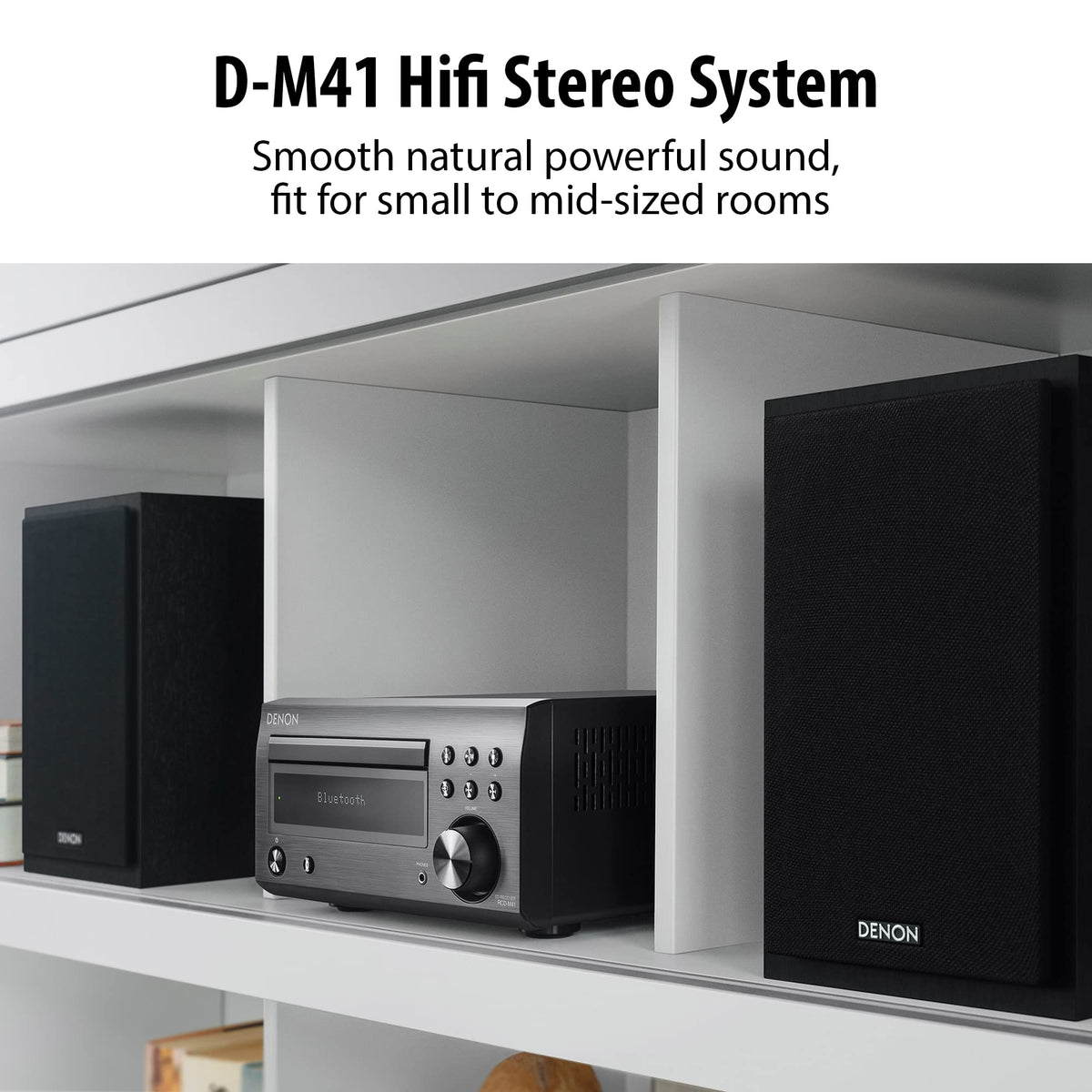 Denon D-M41 CD player disc shows built-in playback option.