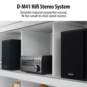 Denon D-M41 CD player disc shows built-in playback option.