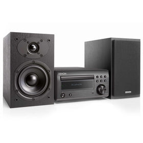 Denon D-M41 front view of compact hi-fi system ideal for small rooms.