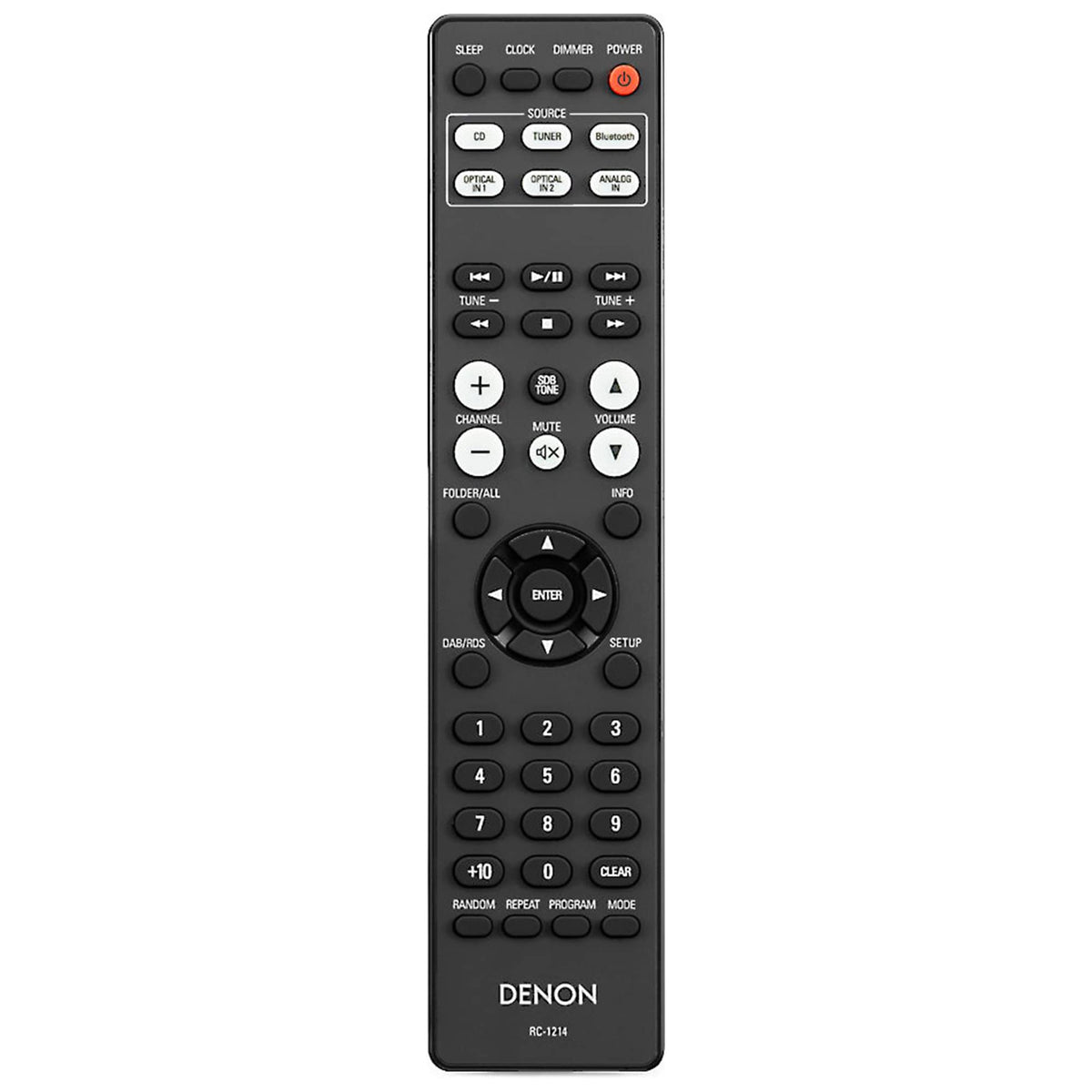 Denon D-M41 on-shelf setup shows space-saving placement in a living room.