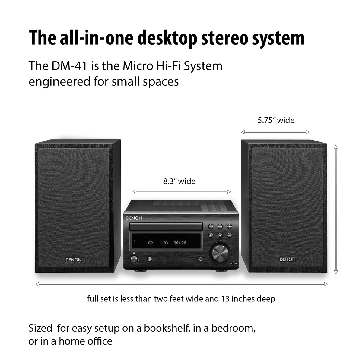 Denon D-M41 TV optical input image illustrates TV to system connection.