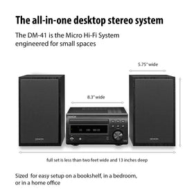 Denon D-M41 TV optical input image illustrates TV to system connection.