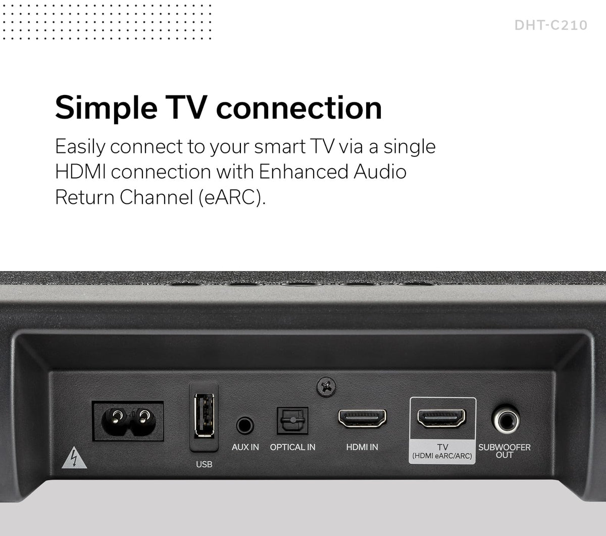 Denon DHT-C210 Bluetooth streaming for wireless listening.