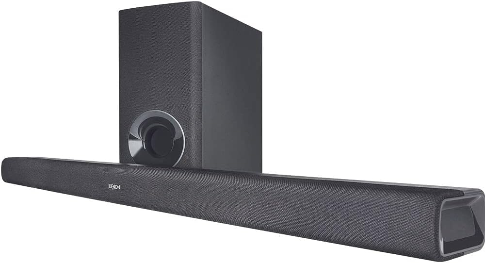 Denon DHT-S316 front view shows a slim, unobtrusive sound bar for immersive TV audio.