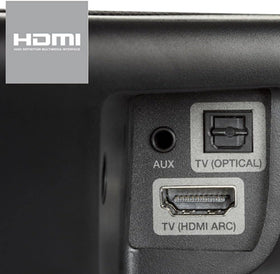 HDMI-ARC connectivity visual highlights a one-cable TV setup.