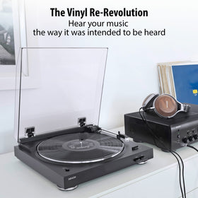 Denon DP-29F belt-drive system supports two speeds for vinyl