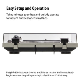 Denon DP-300F diecast-aluminum-base minimizes vibration for clearer sound