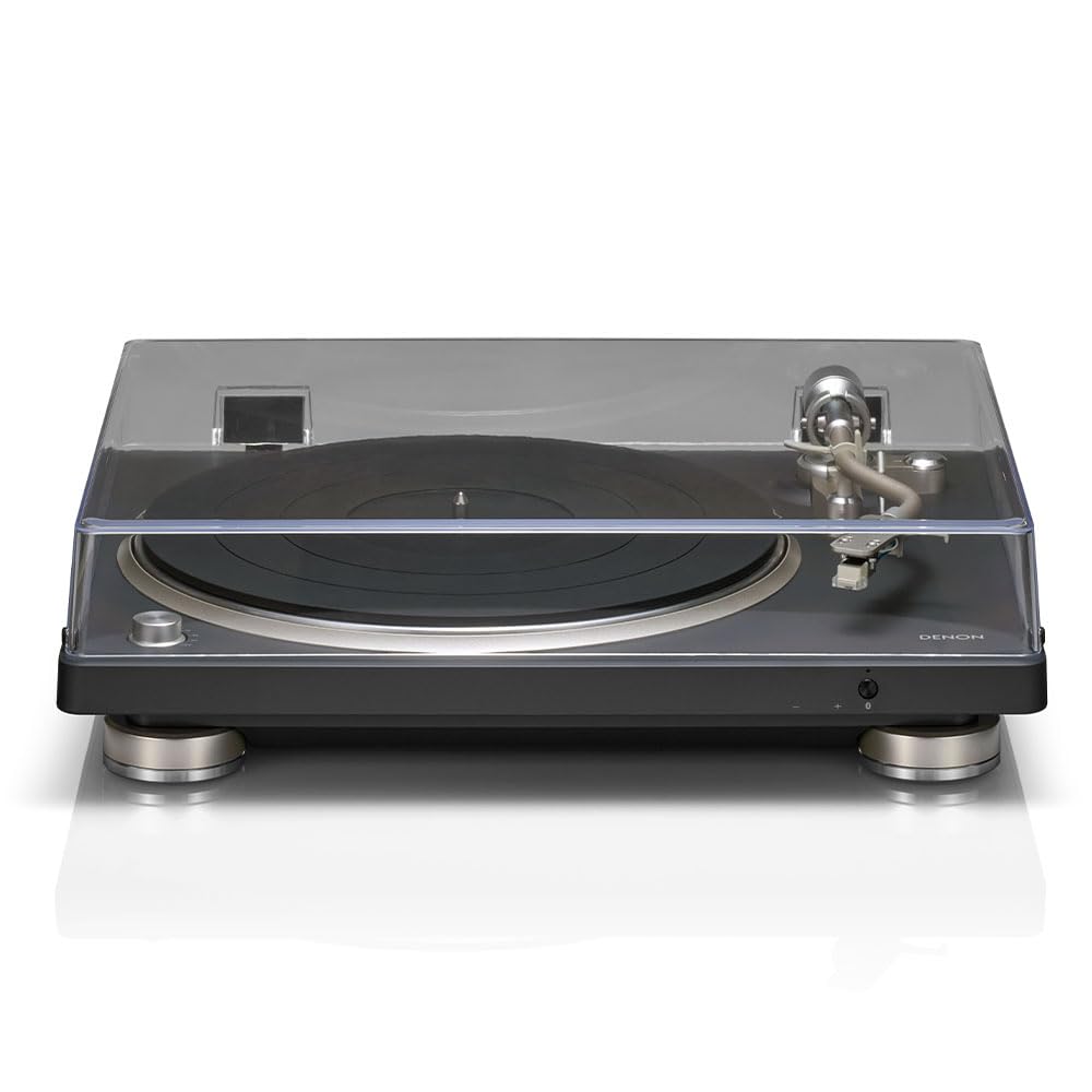 Denon DP-500BT RPM selector shows 33/45/78 compatibility.