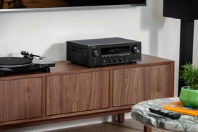 Denon DRA-900H phono input for vinyl playback.