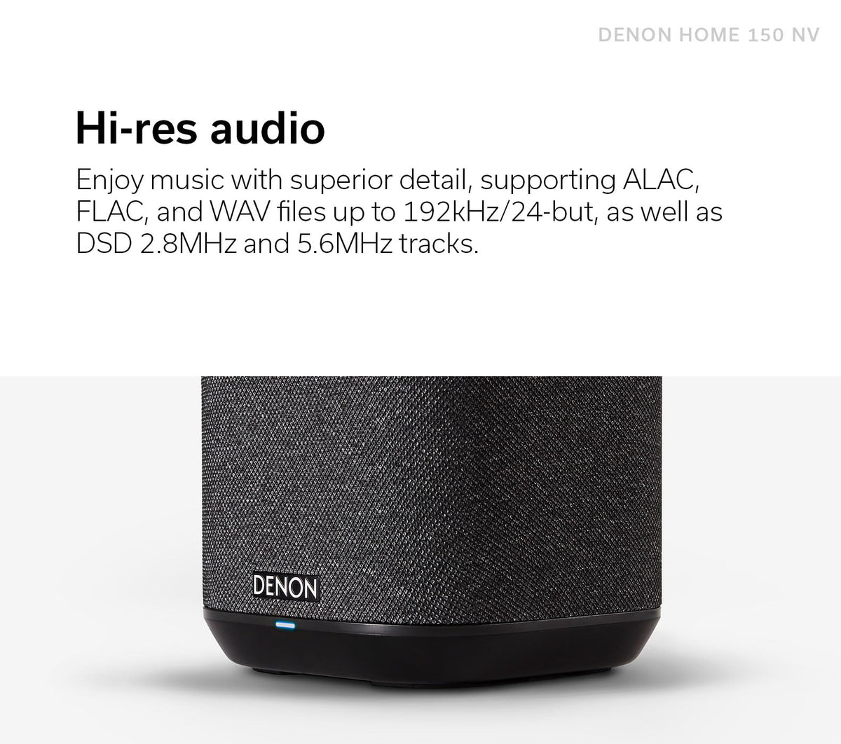 Denon Home 150 NV back panel with ports and input options.