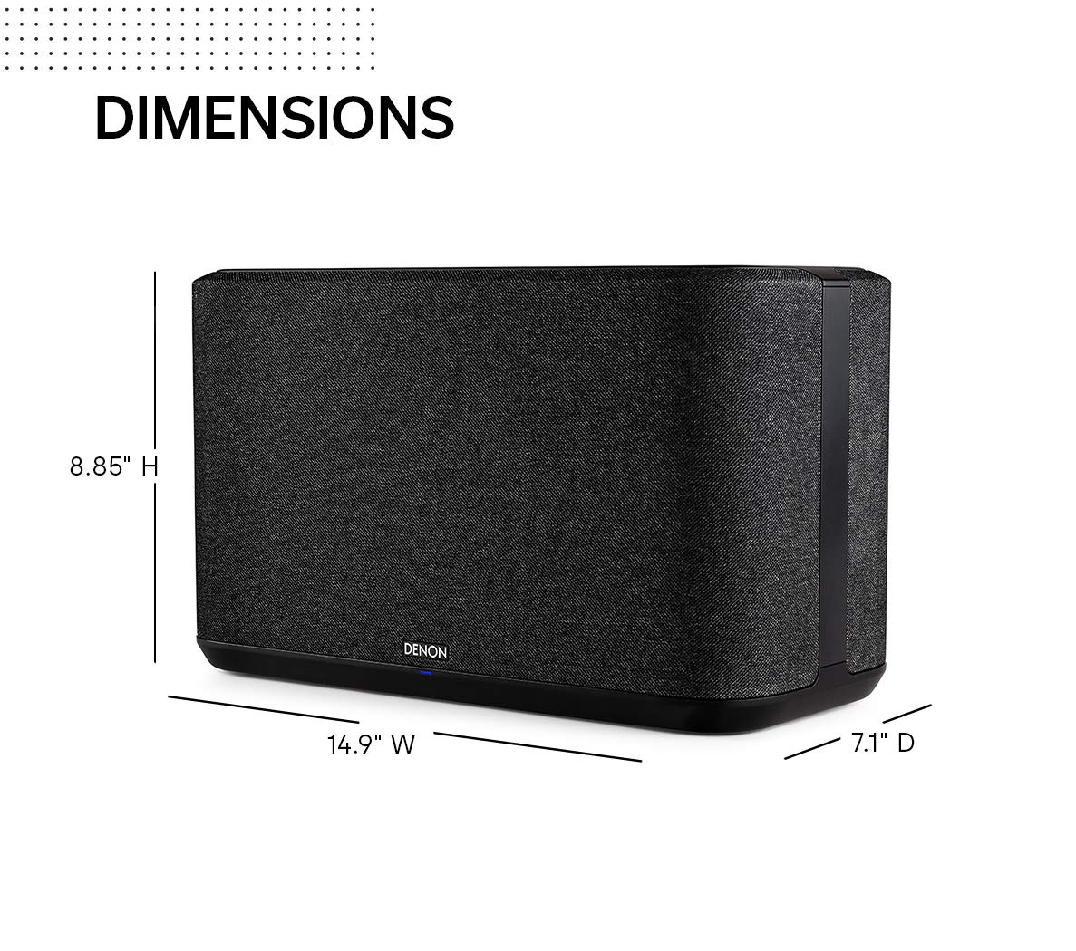 Denon Home 350 driver-grill detail highlights robust sound