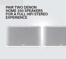 Denon Home 350 living room setup ready for multi-room streaming.