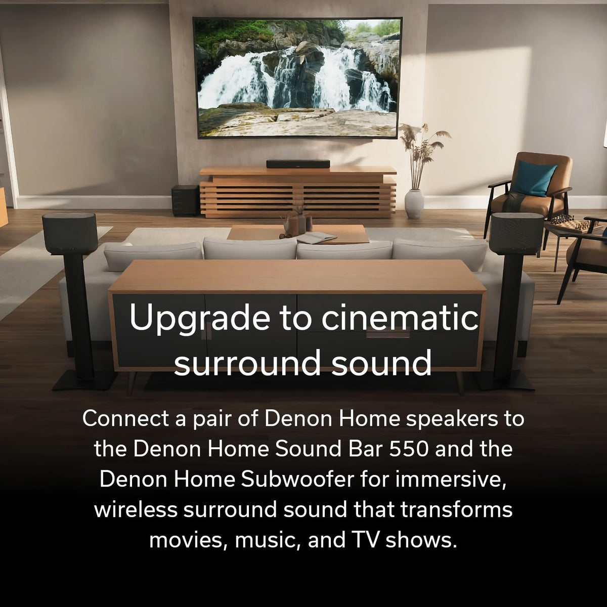 Denon Home 400 optimized for Dolby Atmos Music with immersive height cues.