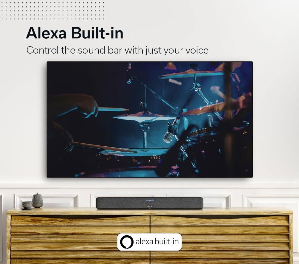 Denon Home 550 compact design fits under a TV without sacrificing sound