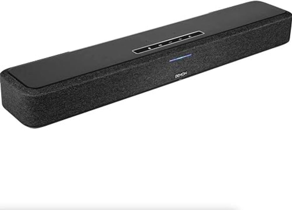 Denon Home 550 front view shows a slim 26-inch soundbar for space-saving TV audio