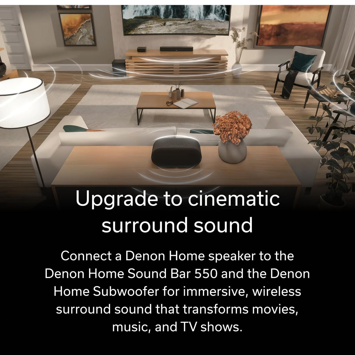 Denon Home 600 wireless setup supports multiroom with other HEOS speakers.