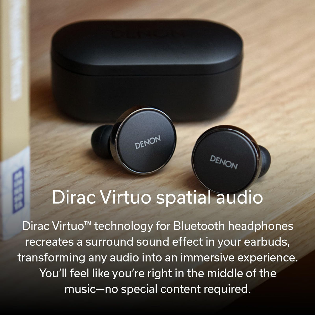 Close-up of Denon PerL Pro touch controls for quick playback