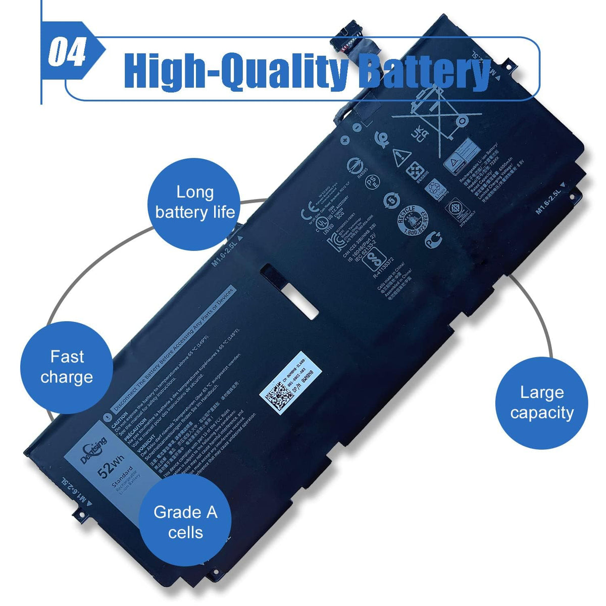 Dentsing 722KK label and specs showing voltage and capacity clarity