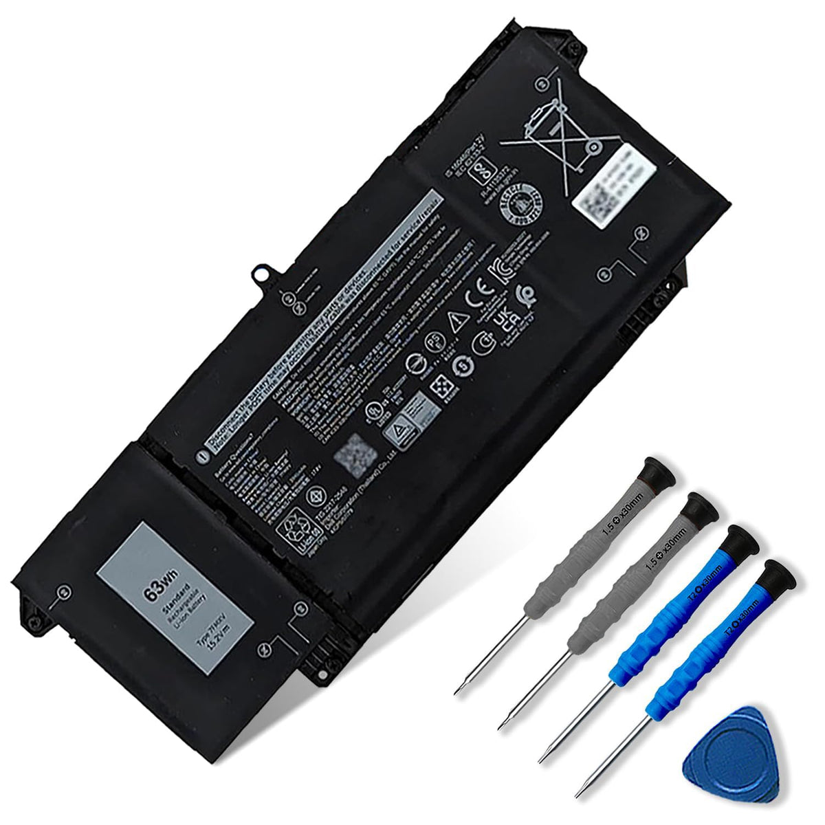 Dentsing battery front view showing form factor and easy replacement benefit