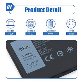 Dentsing close-up of battery label confirming 15.2V 60Wh compatibility benefit