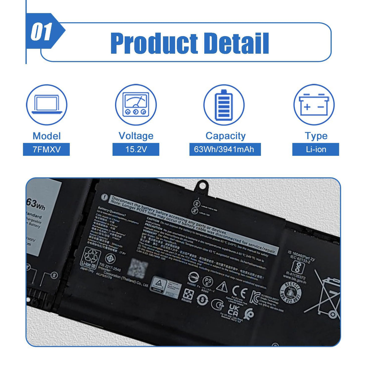 Dentsing label closeup showing model numbers and compatibility benefit