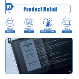 Dentsing battery top label close-up showing specs for easy model verification benefit