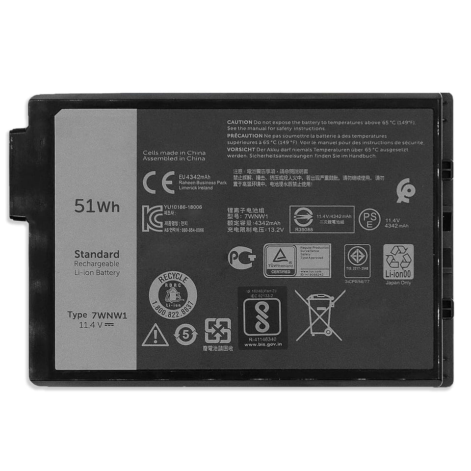 Dentsing battery front view showing model label and fit, ensures correct replacement