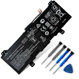 Dentsing GB02XL/GM02XL battery front view, a slim Li-ion pack for HP Chromebooks, extended daily use