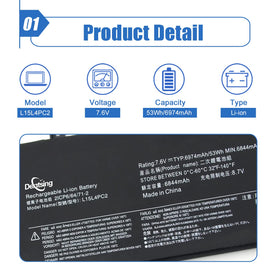 Dentsing L15L4PC2 battery side connectors for easy installation