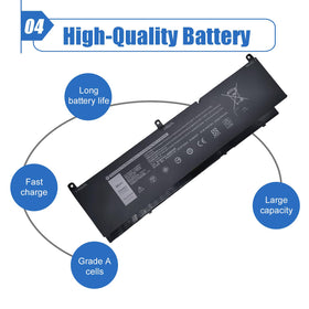 Dentsing battery side profile showing slim six-cell build, fits laptop bay