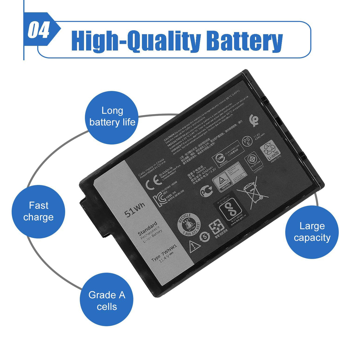Dentsing battery next to ruler showing compact size for easy transport and spares