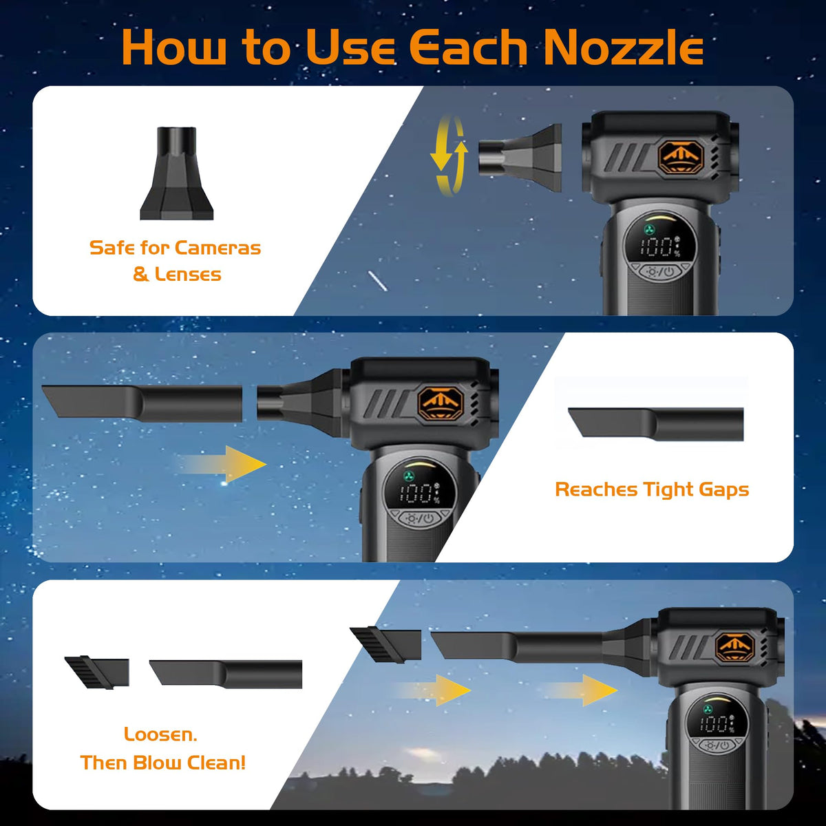 Deparee car interior dust cleaning reaches tight spaces easily.