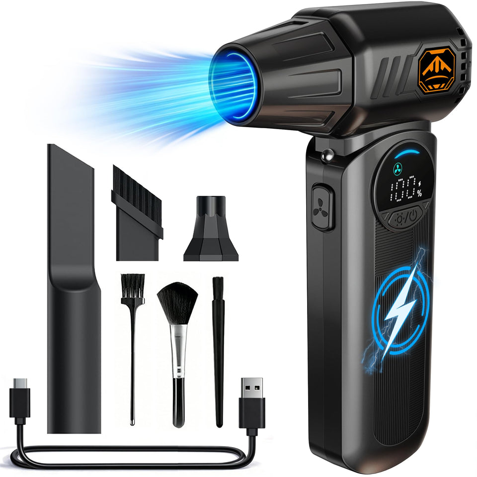 Deparee compressed air duster delivers powerful debris removal for keyboards and PC components.