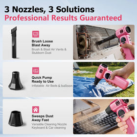 Deparee pink air duster pc: thorough debris removal for inside casings and fans.
