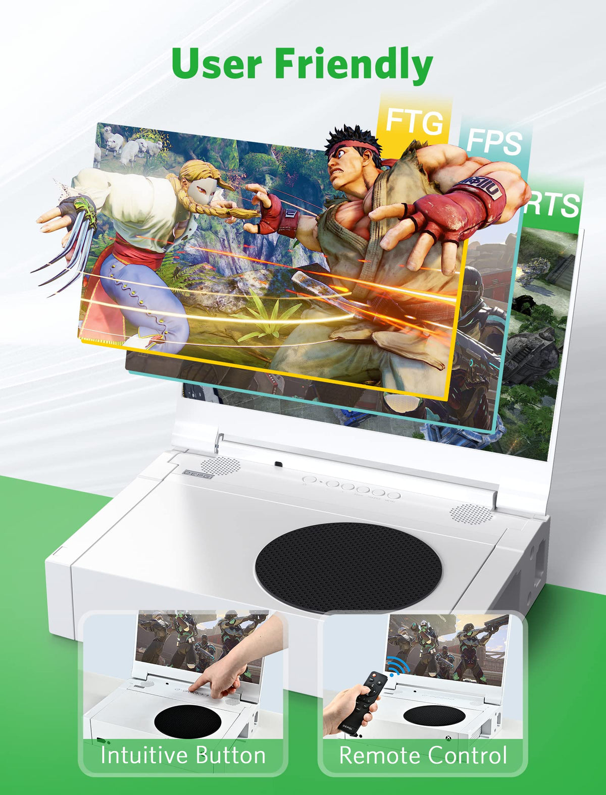 DEPGI 14-inch 1080p-60Hz IPS panel provides clear, smooth gameplay.