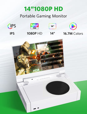 DEPGI 14-inch portable monitor remote control showing easy navigation.