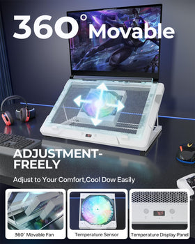 DEPGI cooling pad with eight-mode LED lighting for immersive setups.