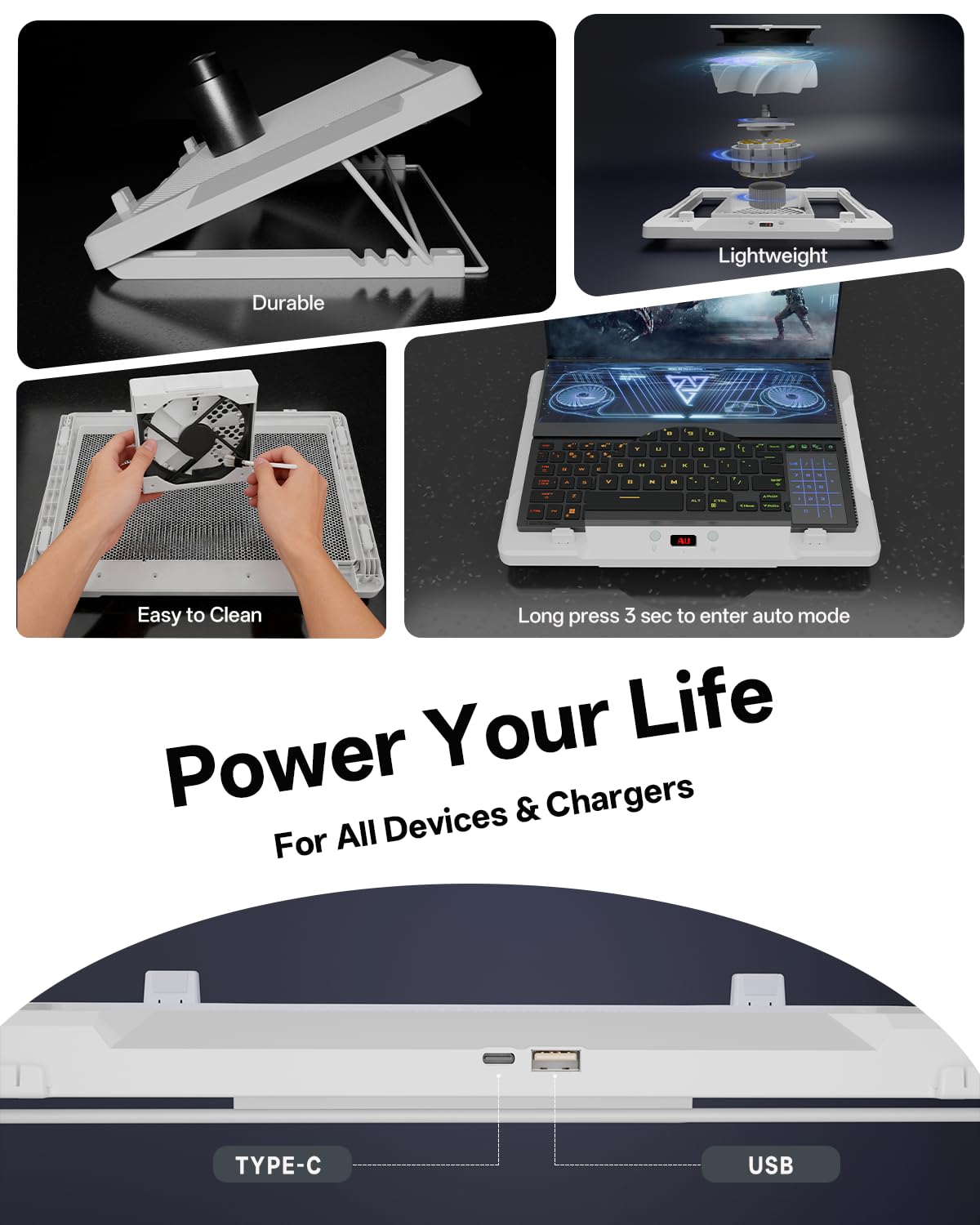 DEPGI cooling pad stays whisper-quiet at 40 dB or less during use.